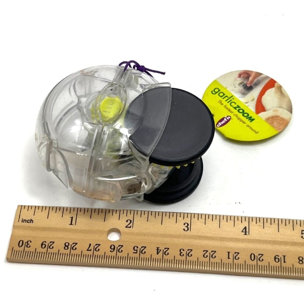 Chefn GarlicZoom Garlic Chopper Clear Plastic Compact Design 2.5 Inches 27L